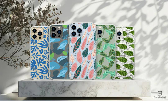 Tropical Leaves Clear Phone Case for iPhone, Samsung, Google Pixel &amp; OnePlus