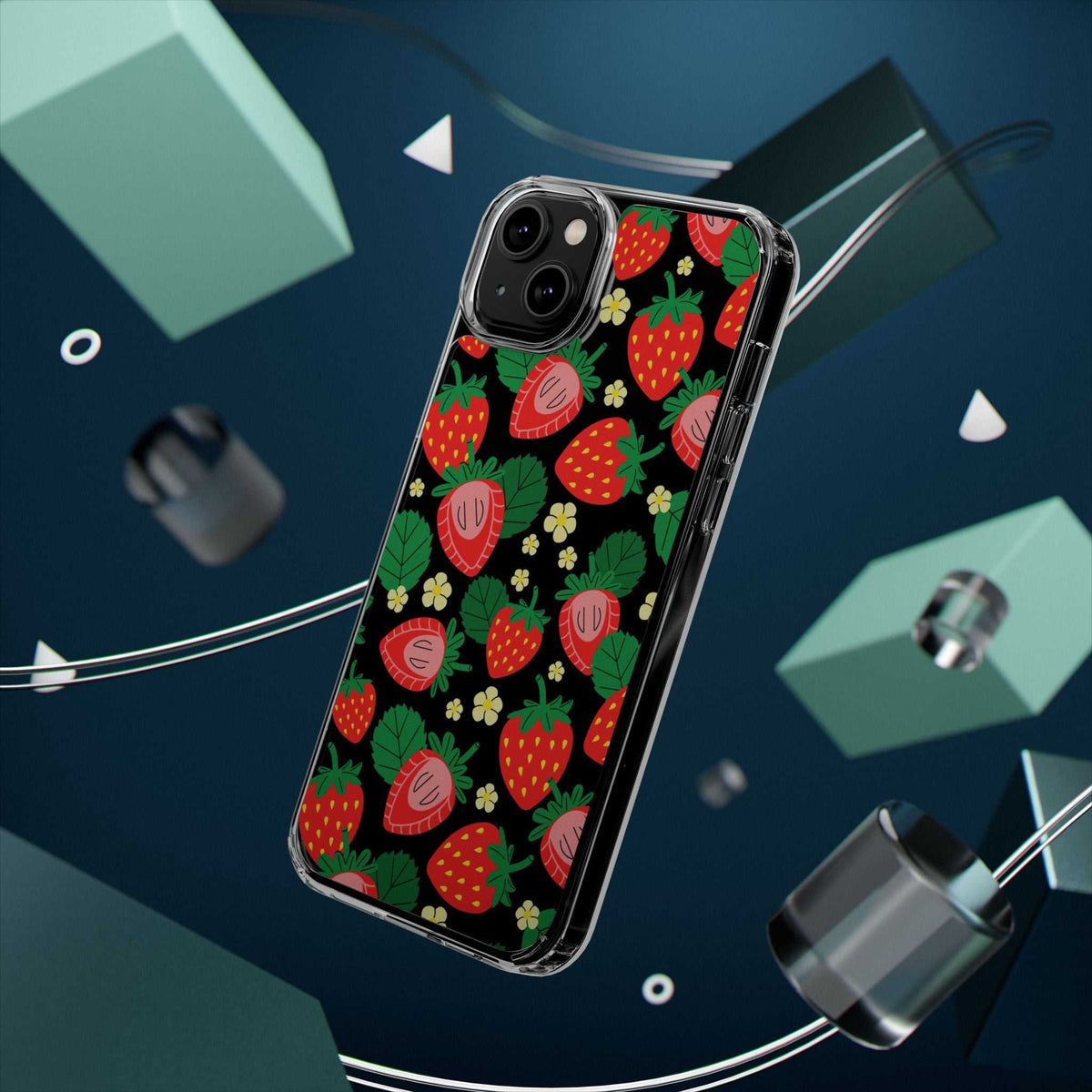 Fruit Stickers Summer Aesthetic Eat Your Veggies Clear iPhone Case For iPhone 14, iPhone 13, iPhone 12, iPhone 16 Pro, 15 Pro Max Cover