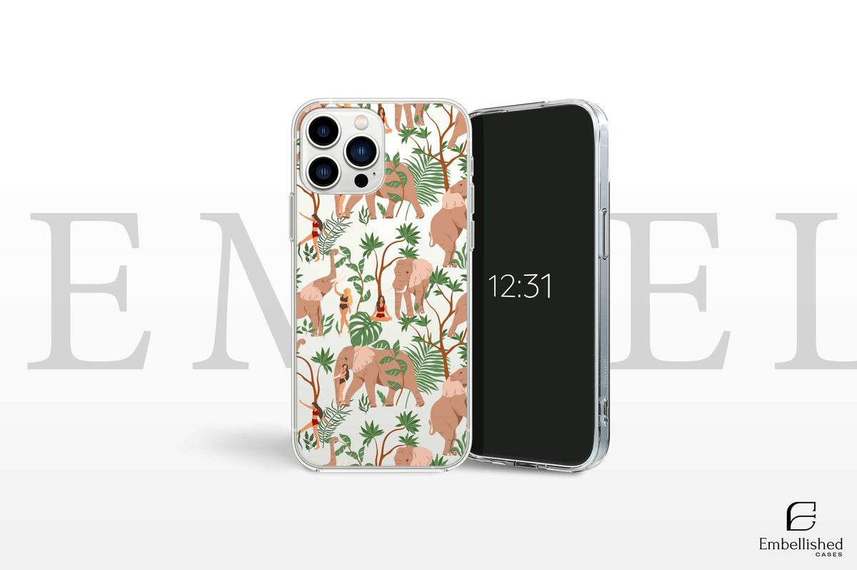Elephant Phone Case, Wildlife Gift, Elephant Animal Lover Gift, Iphone 15, 14, 13, 12, 11, X, SE, Galaxy S, Note, A, Custom Phone Case