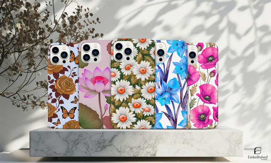Floral Phone Case for iPhone 15 14 13 12 11 Pro Max plus 7 8 XR X XS Max Shockproof Protective Trending iPhone Case