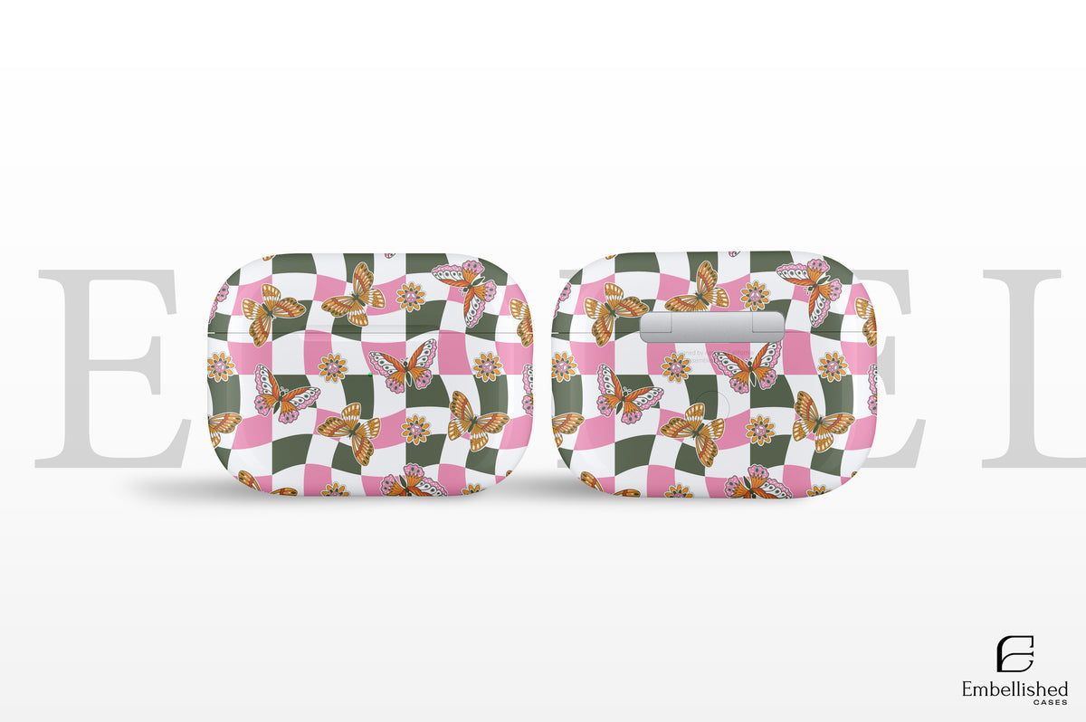 Cute Checker Wave AirPod Case Vibrant Wavy Checkerboard Earphone Cover Trendy Twisted Chessboard AirPod Pro Gen 1 2 3 Gift for Him Her