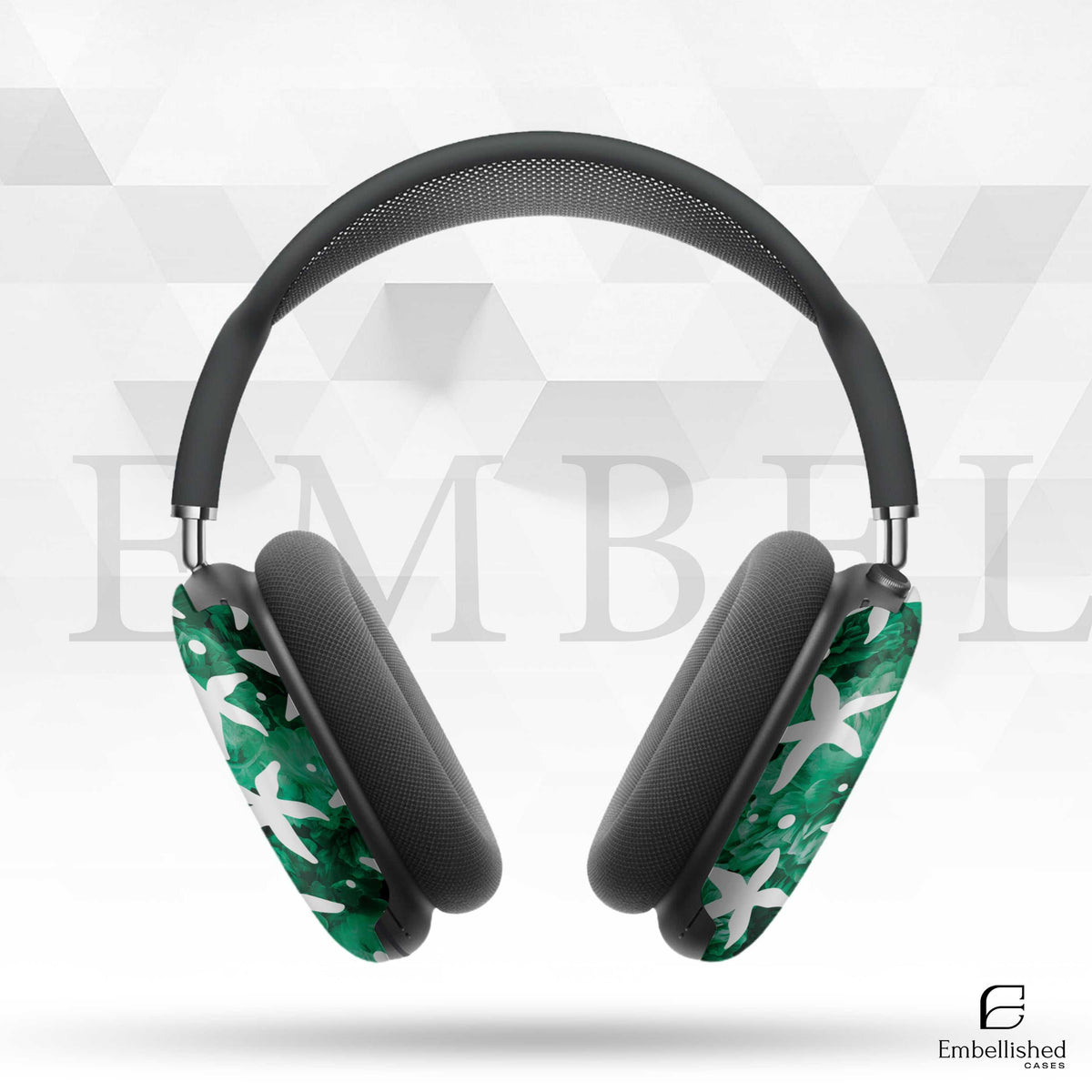 White Passionflower AirPods Max Cover - Vintage Modern Floral Design Headphones | Unique AirPods Max Case