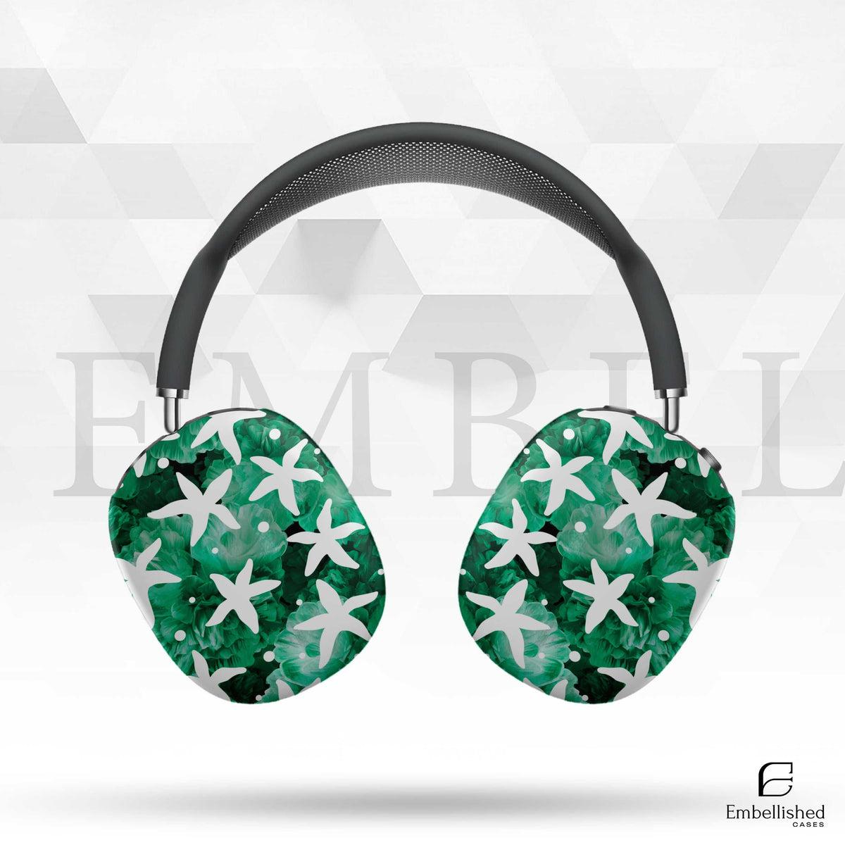 White Passionflower AirPods Max Cover - Vintage Modern Floral Design Headphones | Unique AirPods Max Case