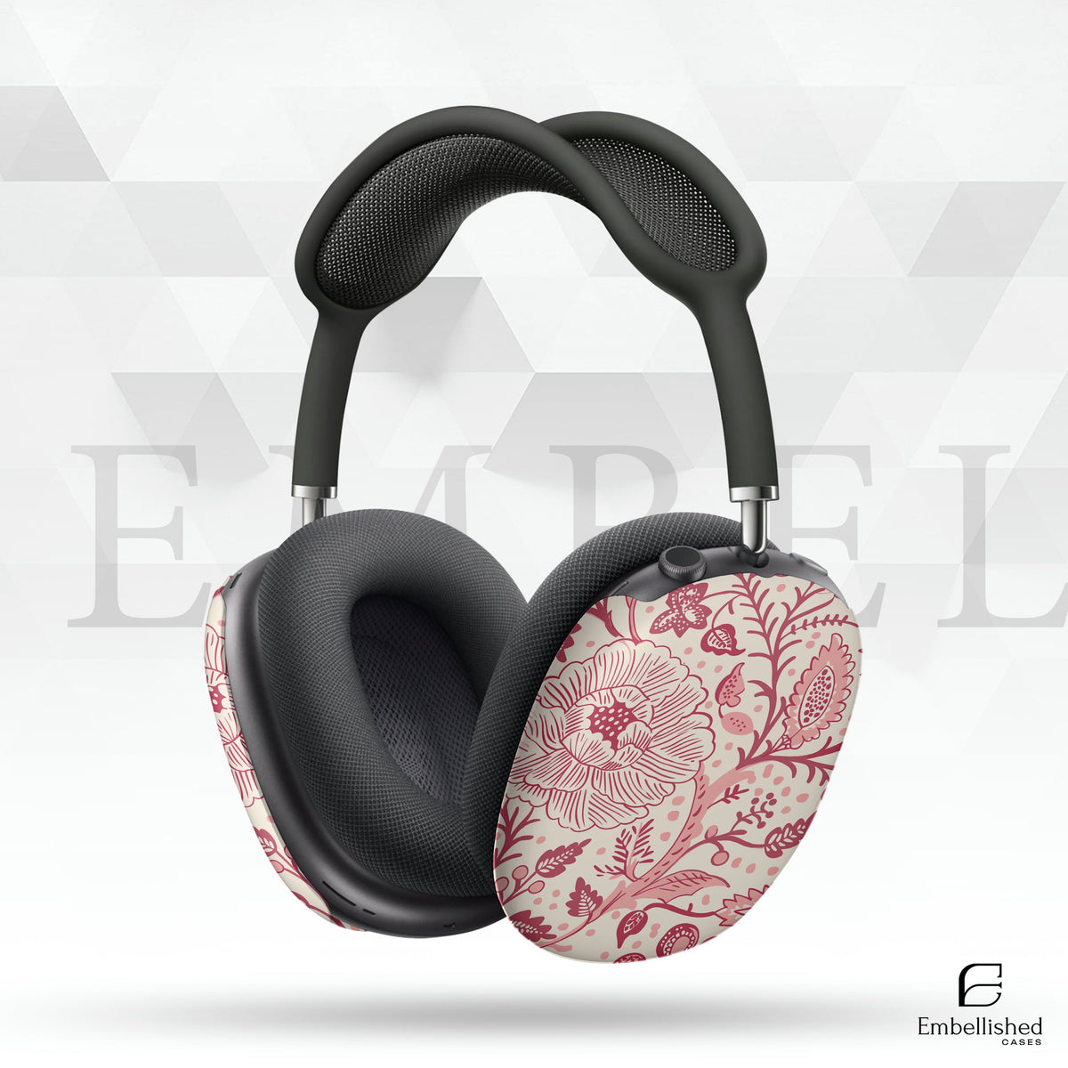 Vintage floral patterned AirPod Max cases with durable slim design, compatible with wired and wireless charging.