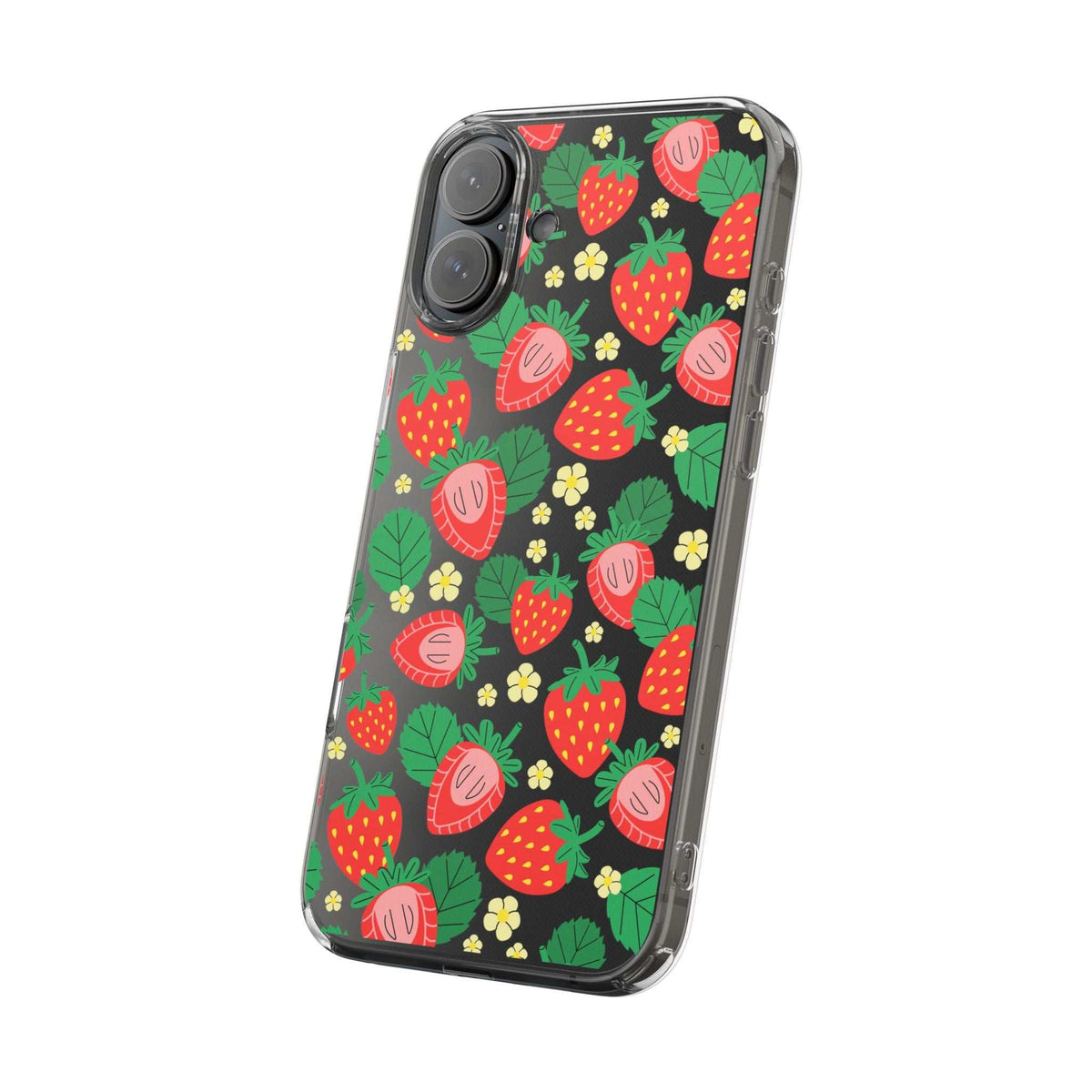 Fruit Stickers Summer Aesthetic Eat Your Veggies Clear iPhone Case For iPhone 14, iPhone 13, iPhone 12, iPhone 16 Pro, 15 Pro Max Cover