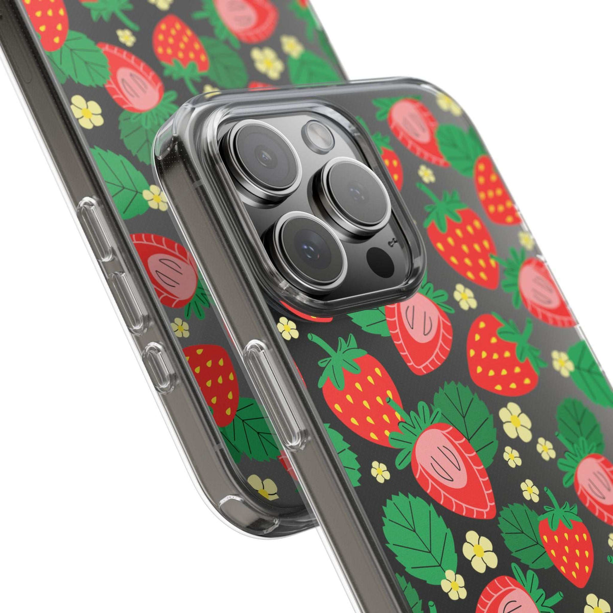 Fruit Stickers Summer Aesthetic Eat Your Veggies Clear iPhone Case For iPhone 14, iPhone 13, iPhone 12, iPhone 16 Pro, 15 Pro Max Cover